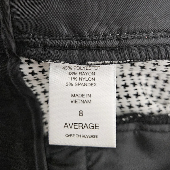 7th Avenue NY&C Straight Leg Dress Pants Black Print Mid Rise Trousers - Picture 6 of 8